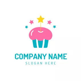 活動Logo Colorful Star and Birthday Cake logo design
