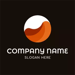 Curve Logo Combined Orange and White Circle logo design