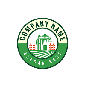 Bauer Logo Cropland Plant Happy Farmer logo design