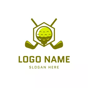 Logo Du Golf Cross Golf Clubs and Ball logo design