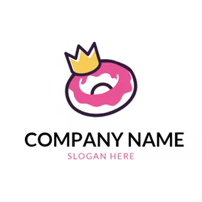 ドーナツロゴ Crown and Doughnut Icon logo design