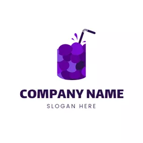 Cola Logo Cup and Mulberry Juice logo design