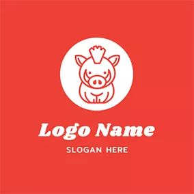 可愛 Logo Cute Cartoon Boar Design logo design