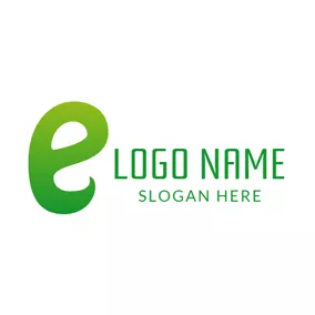 エッジロゴ Cute Green Letter E logo design