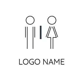 可愛 Logo Cute Human Figure and Toilet logo design
