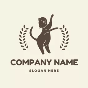 Logotipo De Animal Dancing Chocolate Cat logo design