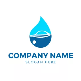 ディーゼルのロゴ Dark and Light Blue Oil Drop logo design