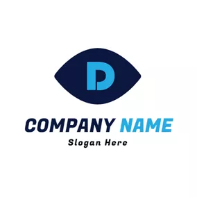 コンタクトロゴ Dark Blue Letter D logo design