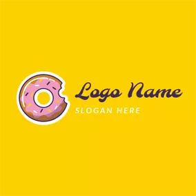 ドーナツロゴ Delicious Cream Doughnut logo design