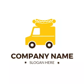 Fast Food Logo Delicious Hot Dog and Food Truck logo design