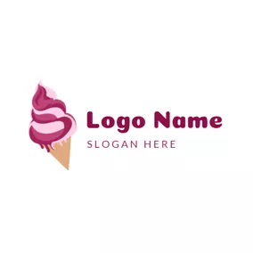 Food Logo Delicious Purple Ice Cream logo design