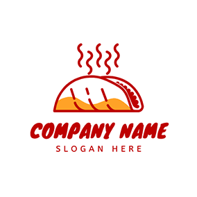 Drawing Logo Delicious Steaming Taco logo design