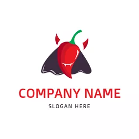 醬汁 Logo Devil Shape and Red Spice logo design
