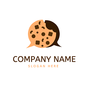 Communication Logo Dialog Bubble Chocolate Cookie logo design