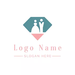 Holiday & Special Occasion Logo Diamond Couple and Marriage logo design