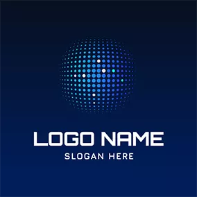 3D Logo Dot Internet Globe Futuristic logo design