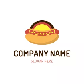 Fast Food Logo Double Deck Hot Dog logo design