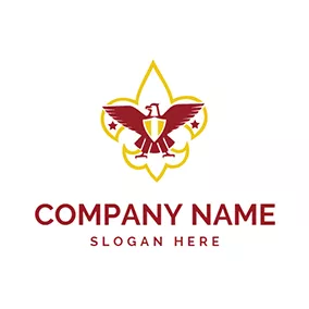Logótipo  águia Eagle Shield Iris Scout logo design