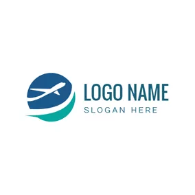 Aircraft Logo Earth and Fly Airplane logo design