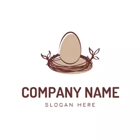 Ellipse Logo Egg and Bird Nest logo design