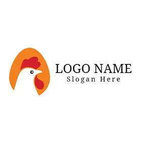 Comb Logo Egg and Hen Chicken Head Icon logo design
