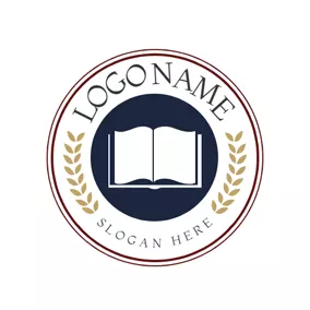 Knowledge Logo Encircled Branches and Book logo design