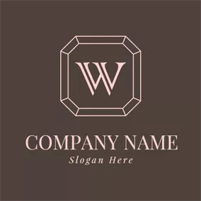 Wロゴ Encircled Maroon Letter W logo design
