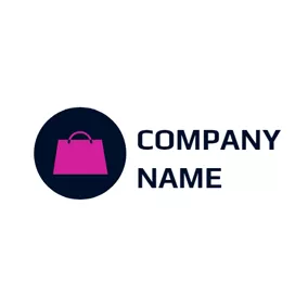 Black Logo Exquisite Pink Handbag logo design