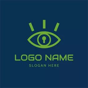 Coverage Logo Eye and Keyhole Icon logo design