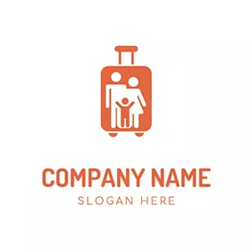 Journey Logo Family Pattern Suitcase logo design