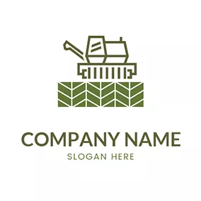 Grain Logo Fence With Combine Harvester logo design