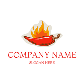 Drawing Logo Fire Spicy Chili logo design