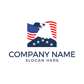 星のロゴ Flag Eagle Star American logo design