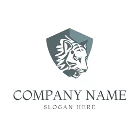 Drawing Logo Flat Badge and Tiger logo design