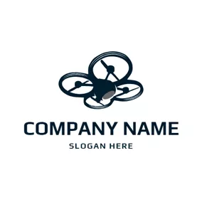Air Logo Flat Quadrocopter and Drone logo design