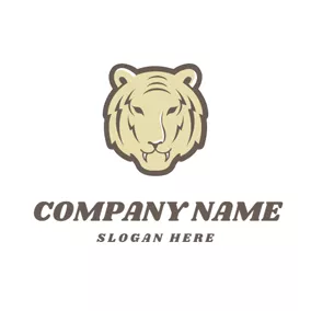 Drawing Logo Flat Tiger Head logo design