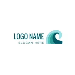 Curve Logo Flowing Wave and Stream logo design