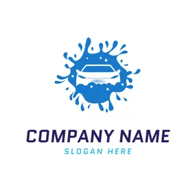 Automobile Logo Full Water Spray and Car logo design