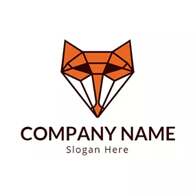 キツネのロゴ Geometrical Fox Head Icon logo design