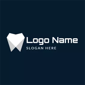 歯医者のロゴ Geometrical White Tooth logo design