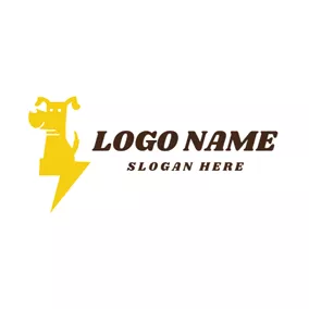 Logo Du Chien Geometrical Yellow Dog logo design