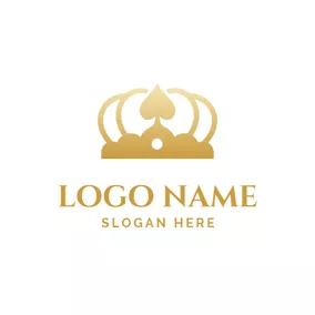 Logótipo De ás Golden Crown and Poker Ace logo design