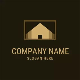 Building Logo Golden Rectangle and Warehouse logo design