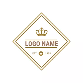 Expensive Logo Golden Square and Crown logo design