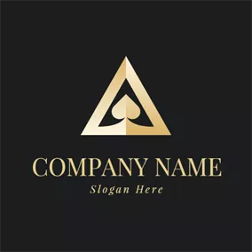 Gradient Logo Golden Triangle and Encircled Ace logo design
