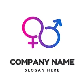 Equal Logo Gradient Circle Gender Sign logo design