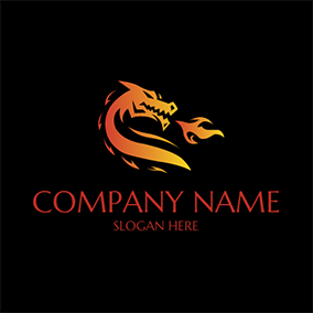 Logo Du Dragon Gradient Dragon Fire Culture logo design