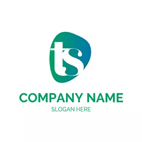Tロゴ Gradient Overlay Letter T S logo design