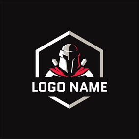orange fox face gray badge and knight logo design - free fortnite logo templates