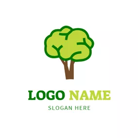 Drawing Logo Green and Blue Brain Icon logo design